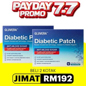 PAKEJ RAWAT 7.7 ( 2 KOTAK GLUVERA DIABETIC PATCH )