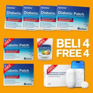 PAKEJ KONSISTEN 7.7 ( 4 KOTAK + FREE 2 KOTAK + 1 GLUVERA TEA + 1 GLUCOMETER )
